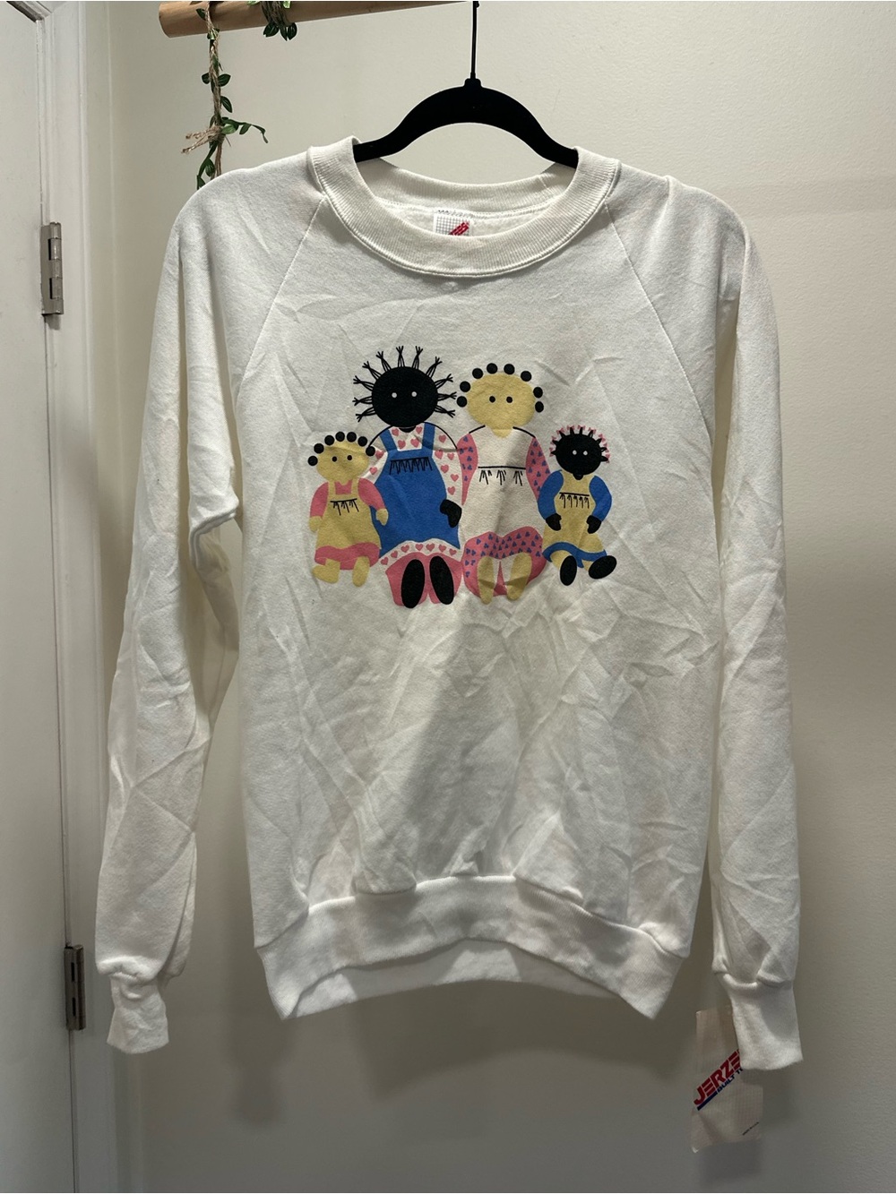 Women’s S | Vintage 80s Jerzees Folk Art Rag Dolls Sweatshirt